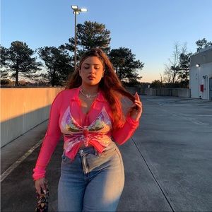 Sheer stretch office top